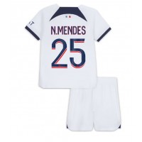 Paris Saint-Germain Nuno Mendes #25 Vonkajší Detský futbalový dres 2023-24 Krátky Rukáv (+ trenírky)
